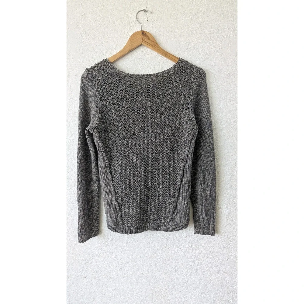RD Style‎ Womens Grey Marled Chunky Knit V-Neck High-Low Sweater Medium